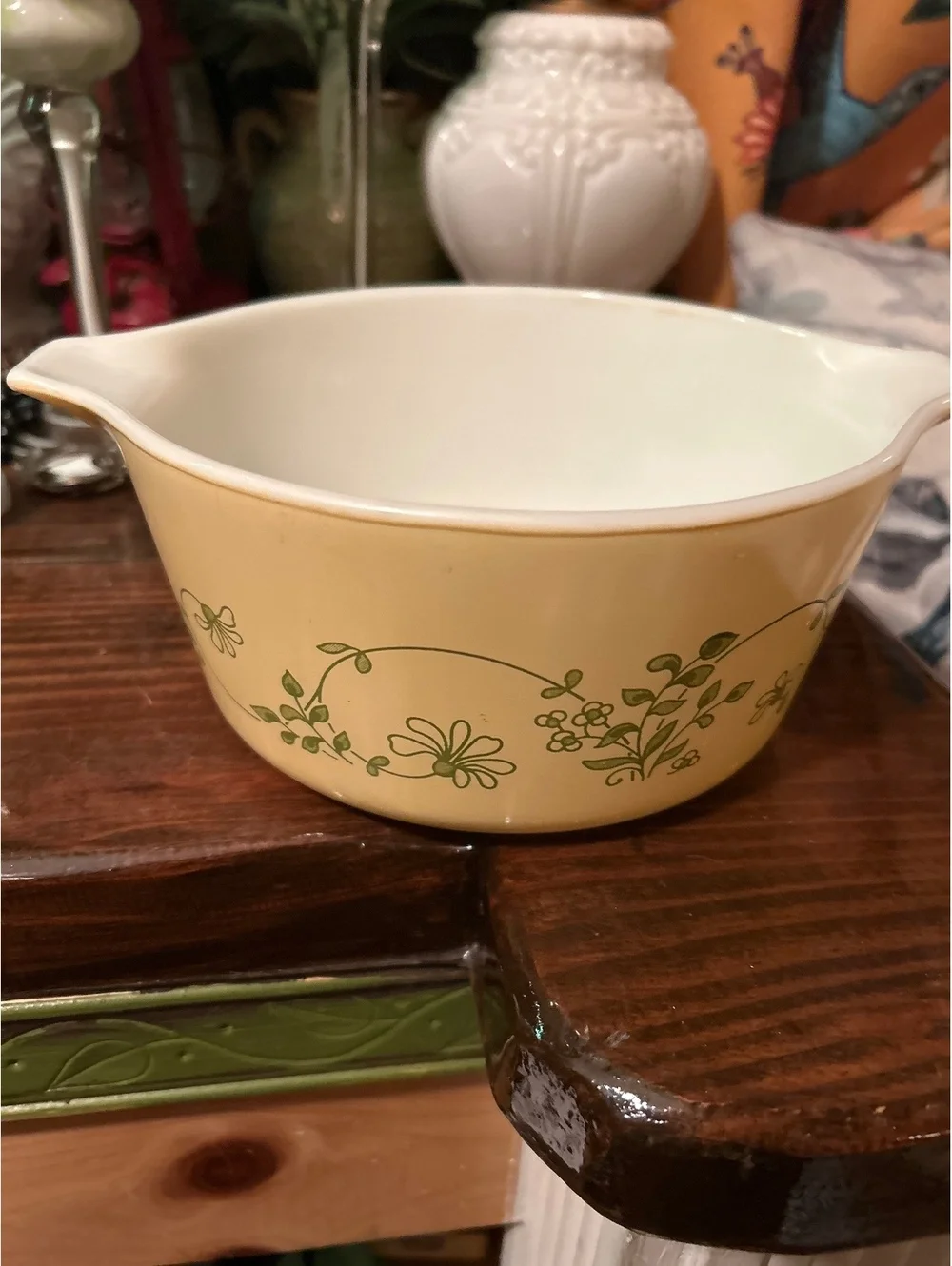 Vintage Pyrex 474-B Yellow Floral Mixing Bowl